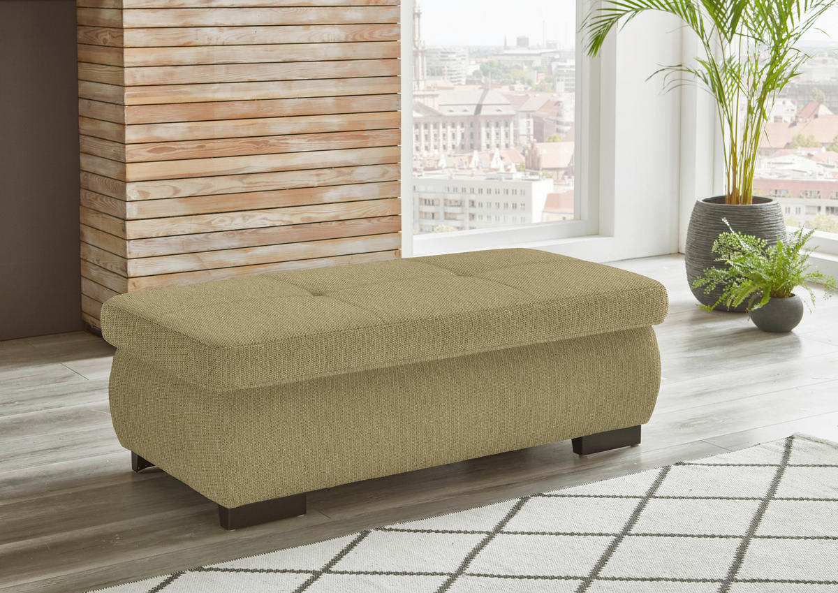 ECKSOFA in Flachgewebe Honig  - Schwarz/Honig, Design, Textil/Metall (174/297cm) - Beldomo Style