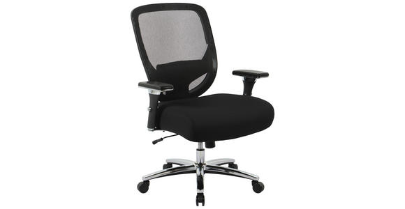 DREHSTUHL  in Netzbespannung Schwarz, Chromfarben  - Chromfarben/Schwarz, KONVENTIONELL, Kunststoff/Textil (74/102/111.5/73cm) - Venda