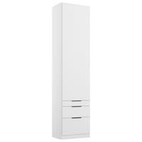 GARDEROB MED GÅNGJÄRN 47/229/54 cm 1-dörrar - vit/grå, Modern, trämaterial (47/229/54cm) - Rauch Möbel