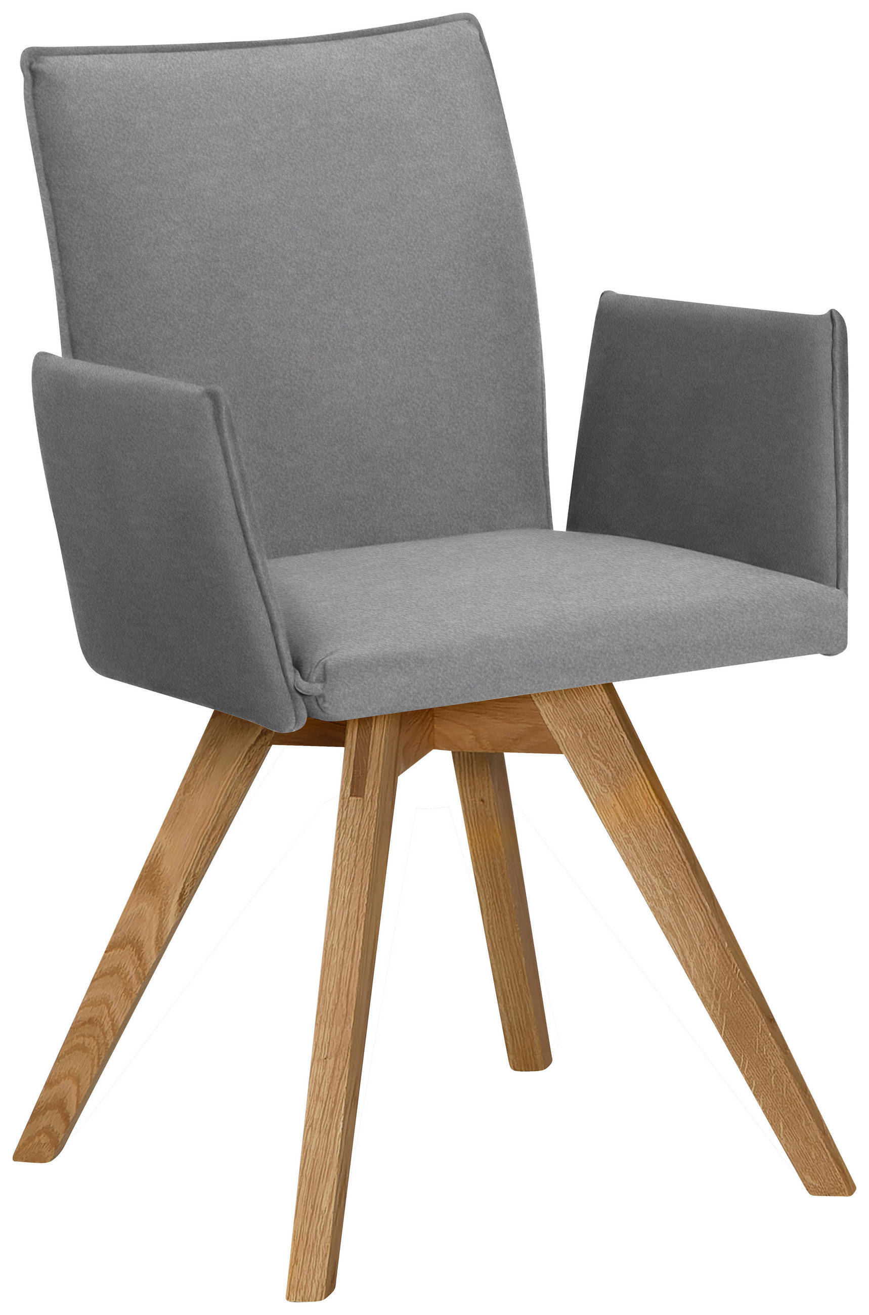 ARMLEHNSTUHL in Holz, Textil Eichefarben, Hellgrau  - Eichefarben/Hellgrau, KONVENTIONELL, Holz/Textil (60/91/61cm) - Moderano