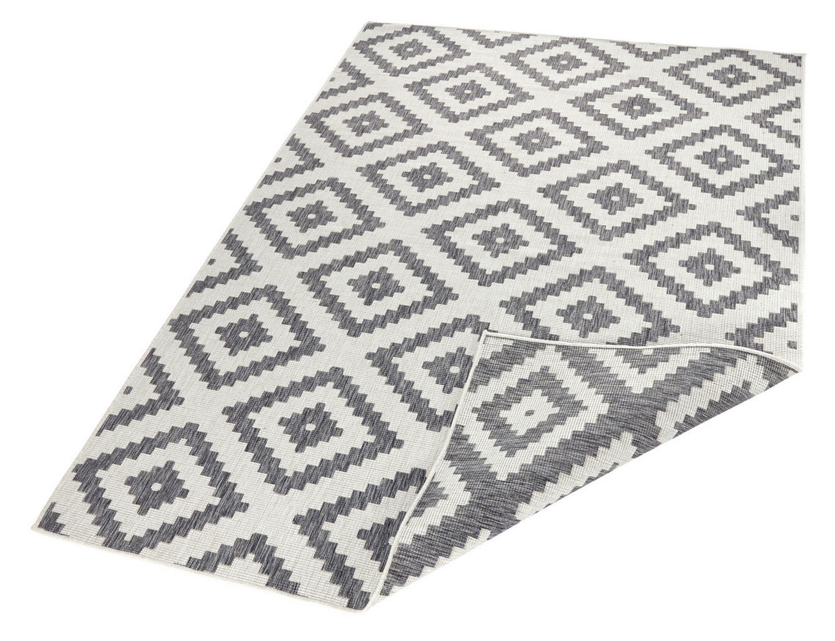 OUTDOORTEPPICH 80/150 cm Twin Creme, Grau  - Creme/Grau, Basics, Kunststoff (80/150cm)