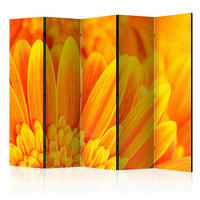 Paravent doppeltseitig mit 5  Flügel - Gelb/Orange, Basics, Holz/Textil (225/172/3cm) - artgeist