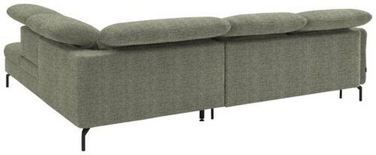 ECKSOFA in Flachgewebe Grün  - Schwarz/Grün, Design, Textil/Metall (299-313/233cm) - Dieter Knoll