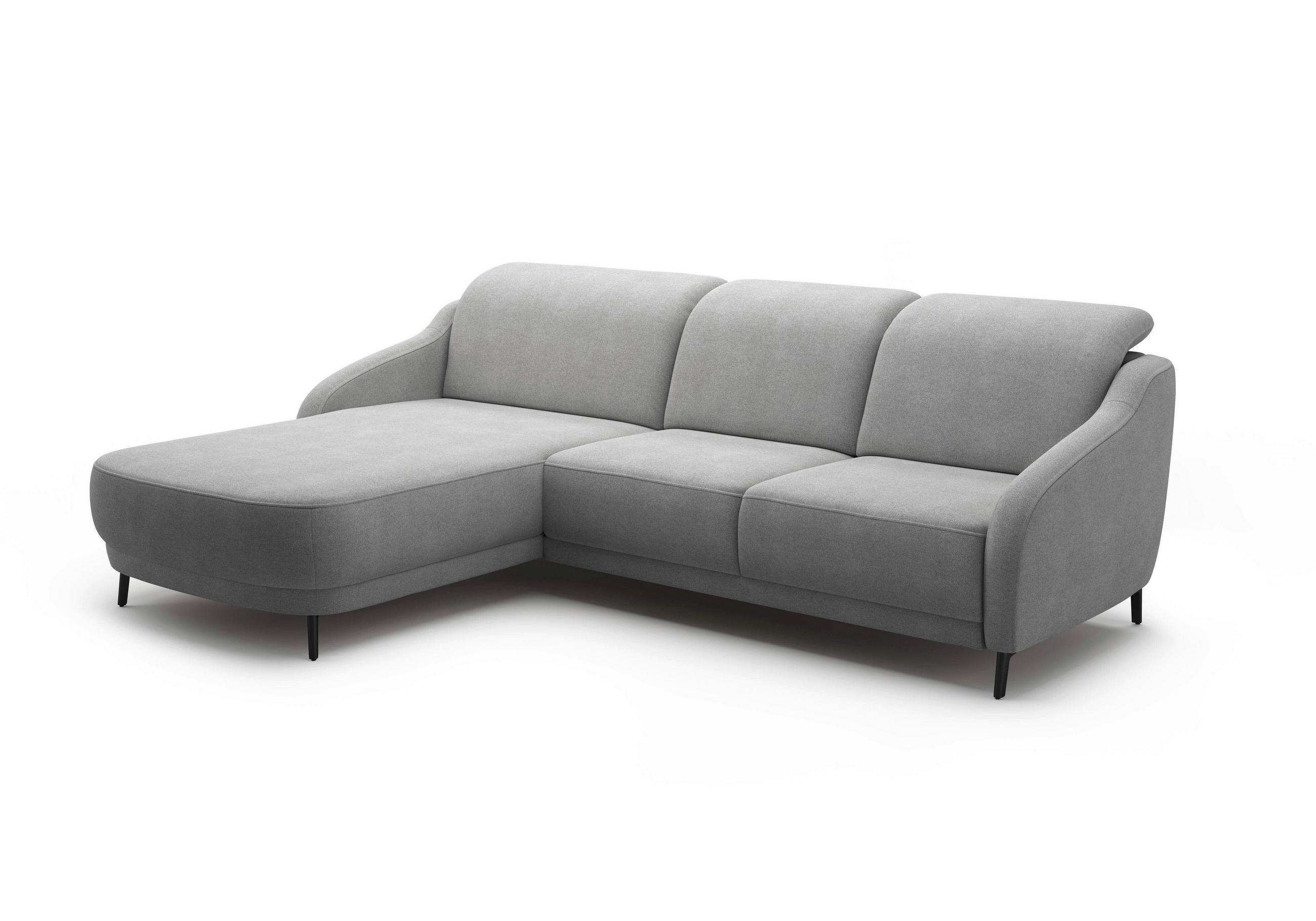 ECKSOFA BLUES V Grau Mikrofaser  - Schwarz/Grau, MODERN, Textil/Metall (191/271cm) - Sit & More