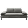 2-SITZER-SOFA Webstoff Grau  - Silberfarben/Schwarz, Design, Textil/Metall (204/83/98cm) - LOOKS by W.Joop