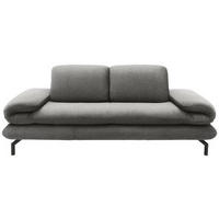 2-SITZER-SOFA Webstoff Grau  - Silberfarben/Schwarz, Design, Textil/Metall (204/83/98cm) - LOOKS by W.Joop