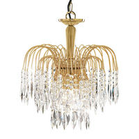 LAMPĂ SUSPENDATĂ DE CRISTAL - auriu, Design, sticlă/metal (42/98cm)