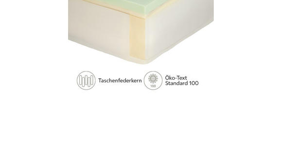 TASCHENFEDERKERNMATRATZE 90/200 cm - Weiß, Basics, Textil (90/200cm) - Sleeptex