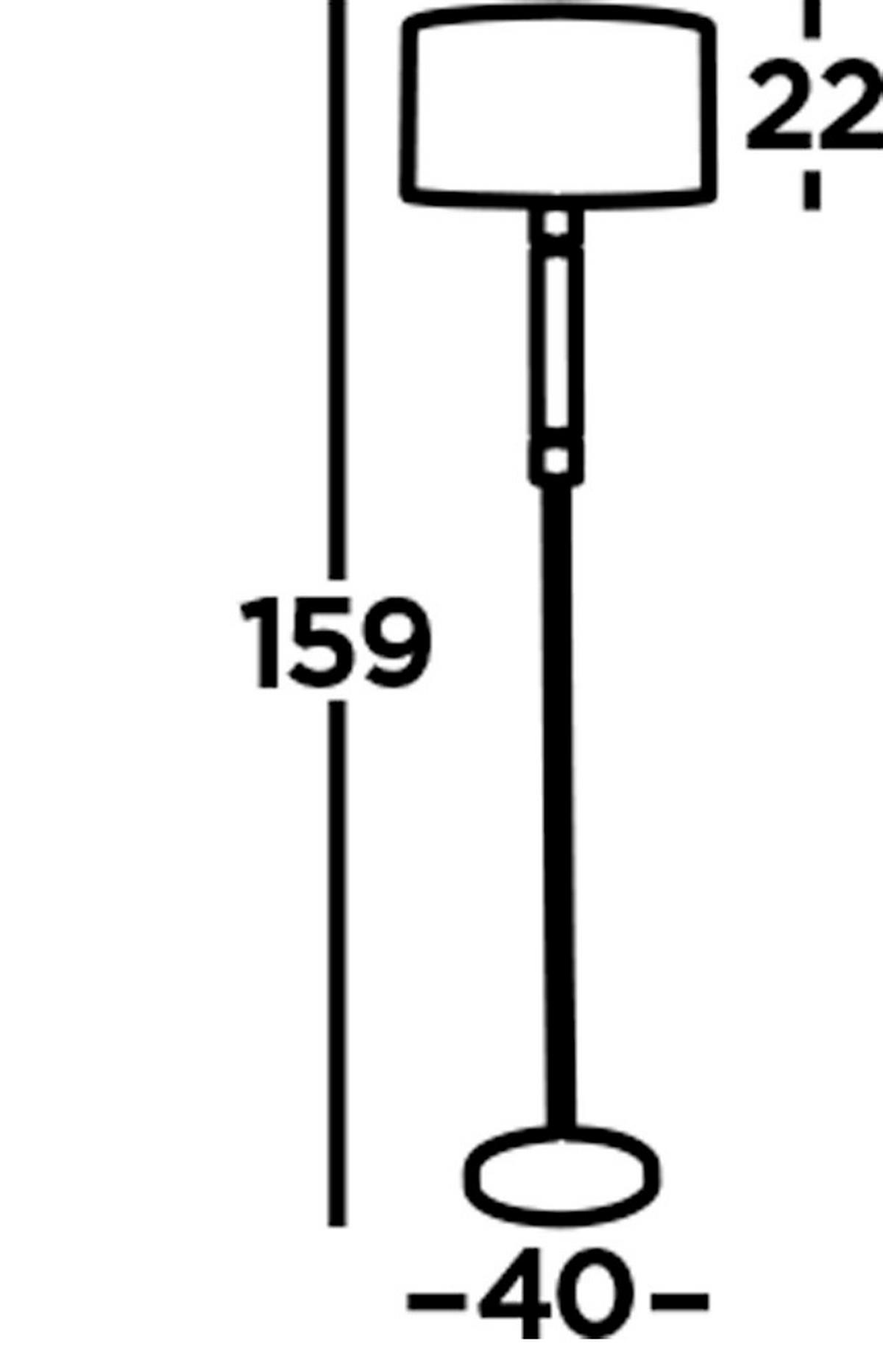 STOJEČA SVETILKA  Kylie   40/40/158.5 cm          - barve kroma/srebrne barve, Trendi, kovina/tekstil (40/40/158.5cm)