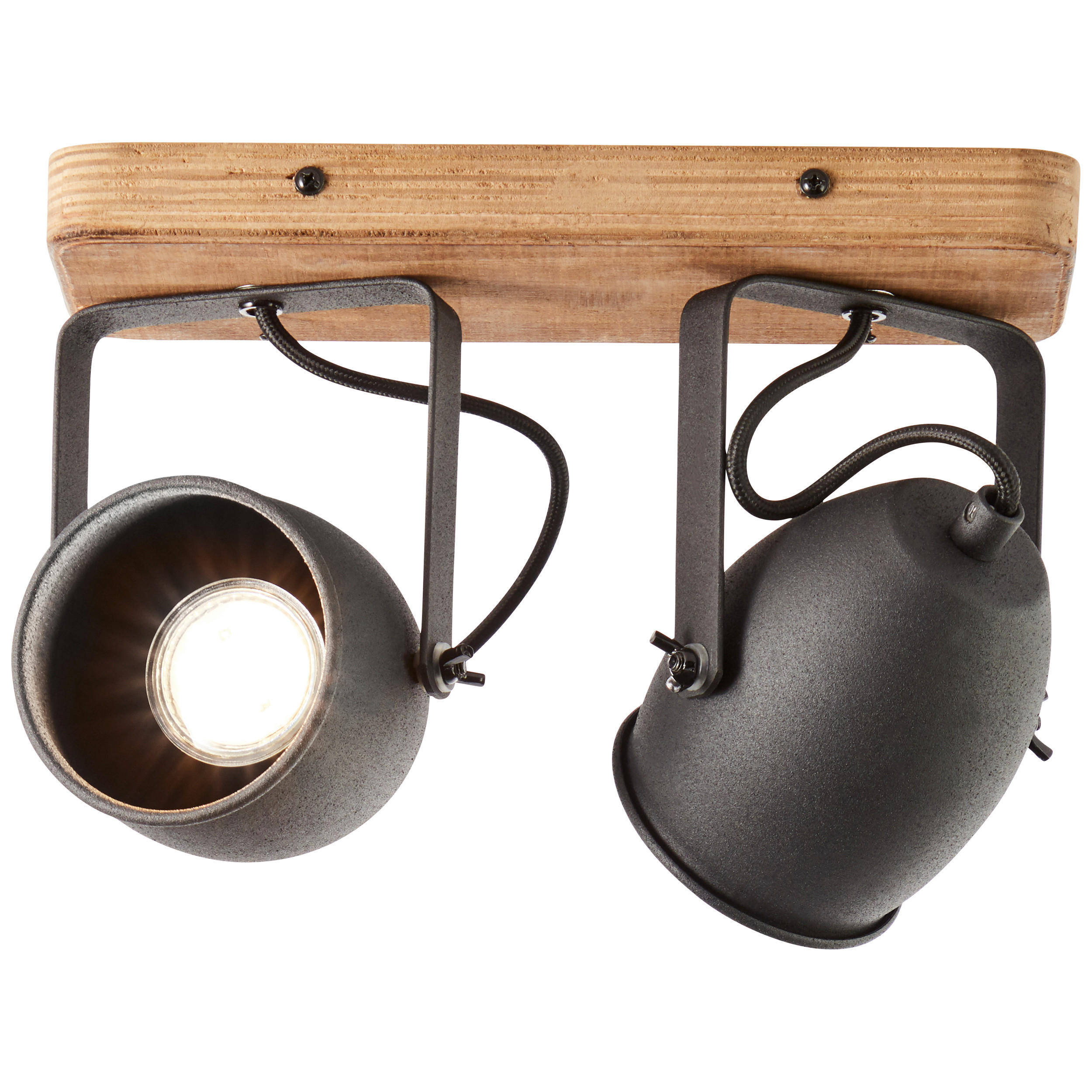 STRAHLER CROWTON 30/21/13 cm   - Hellbraun/Schwarz, LIFESTYLE, Holz/Metall (30/21/13cm)