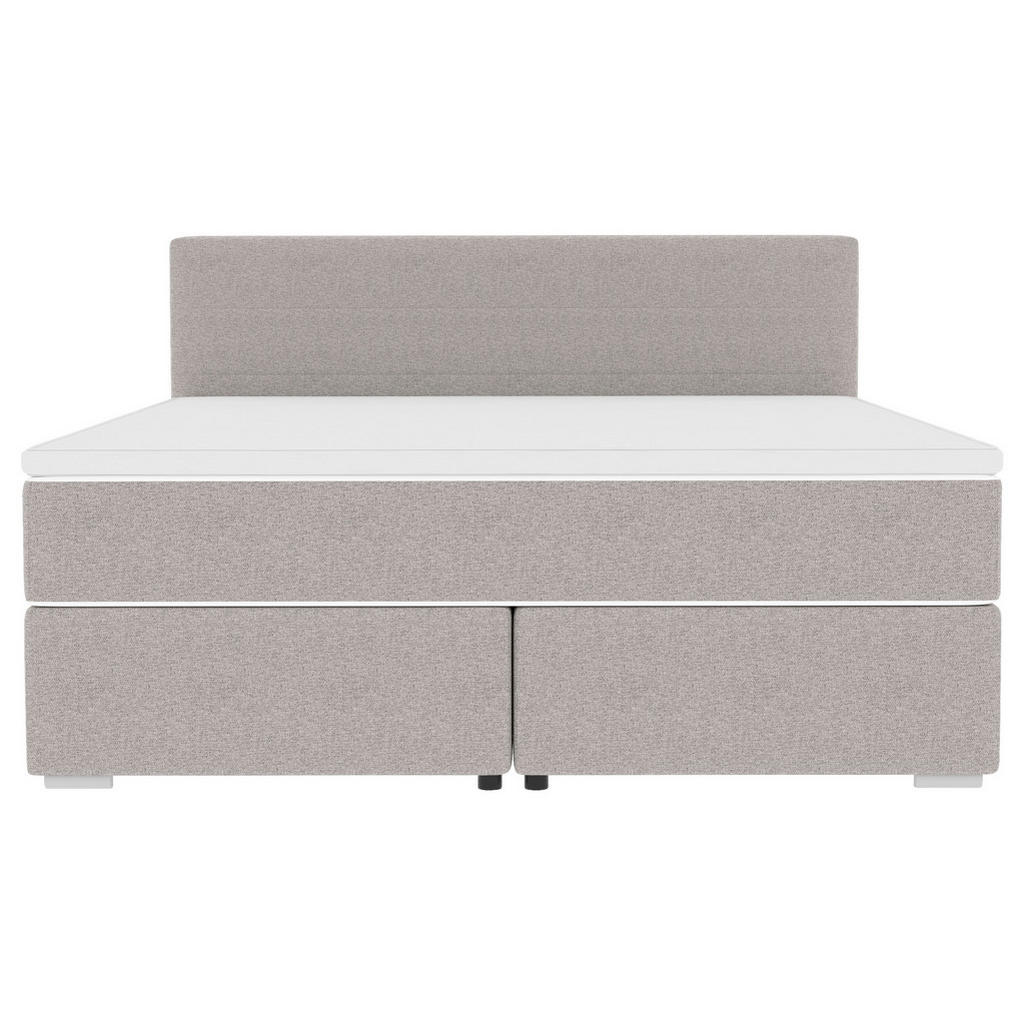 Thumbnail - Boxxx Boxspringbett, Hellgrau, Textil, H3, Höhe ca. 19 cm, 180x200 cm, Topper durchgehend, in verschiedenen Größen erhäl...