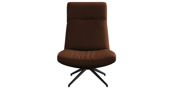 SESSEL in Echtleder Braun - Schwarz/Braun, MODERN, Leder/Metall (74/105/92cm) - Johann Jakob
