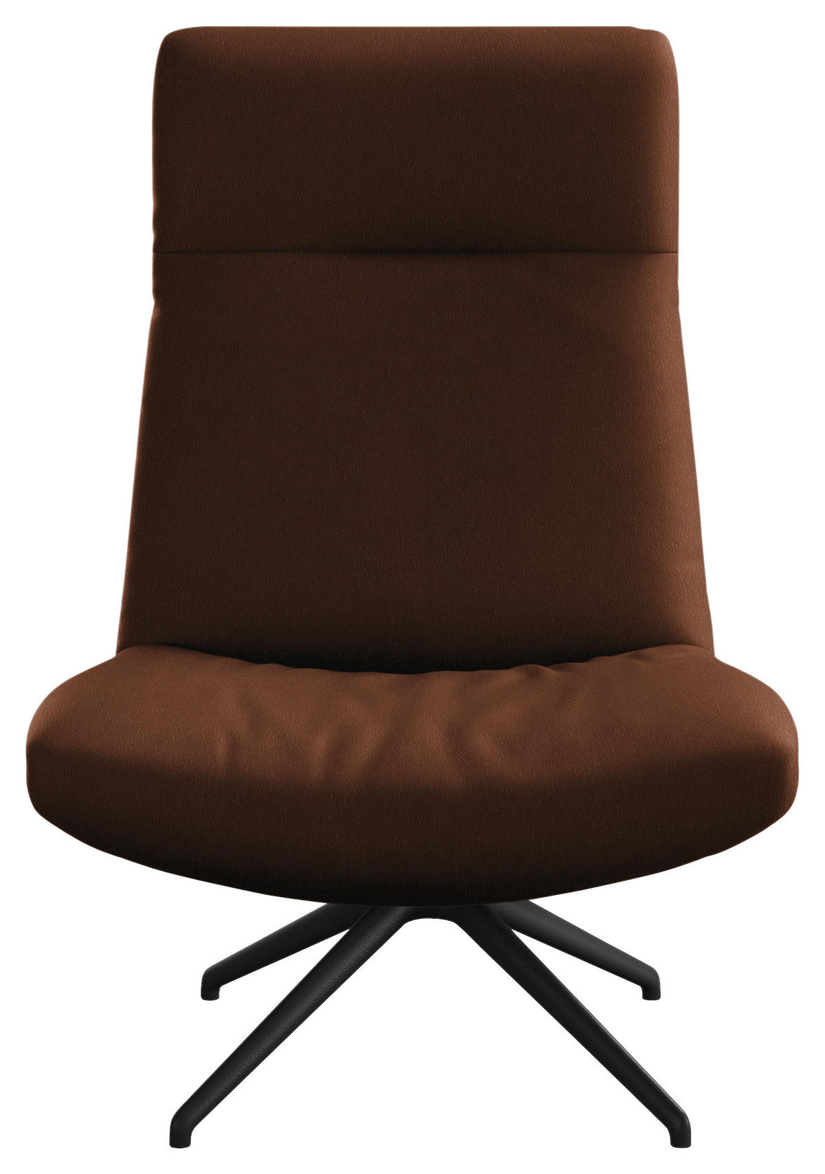 SESSEL in Echtleder Braun  - Schwarz/Braun, Modern, Leder/Metall (74/105/92cm) - Johann Jakob
