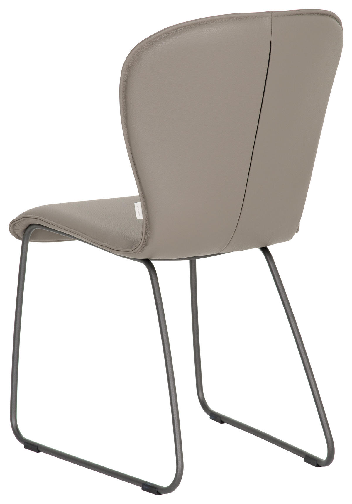 STUHL  in Edelstahl Echtleder pigmentiert Metall, Leder  - Hellbraun/Anthrazit, Design, Leder/Metall (48/91/61cm) - Bert Plantagie