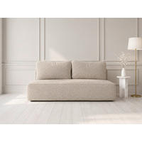SCHLAFSOFA FREDO Bouclé Beige  inkl.  - Beige/Schwarz, Design, Kunststoff/Textil (212/93/100cm) - MID.YOU