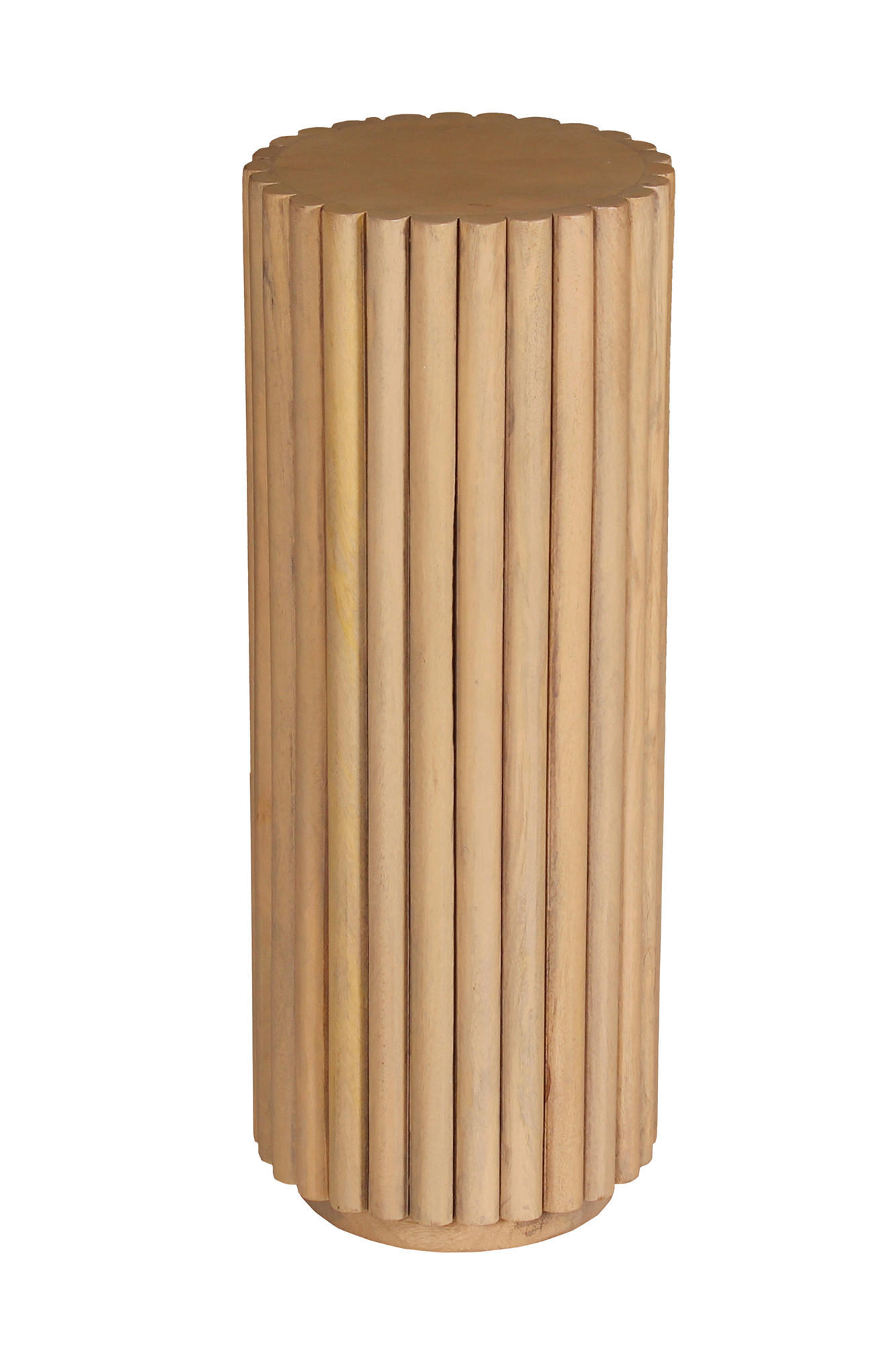 BLUMENSÄULE Holz Mangoholz massiv  - Naturfarben, Design, Holz (25/25/66cm) - MID.YOU