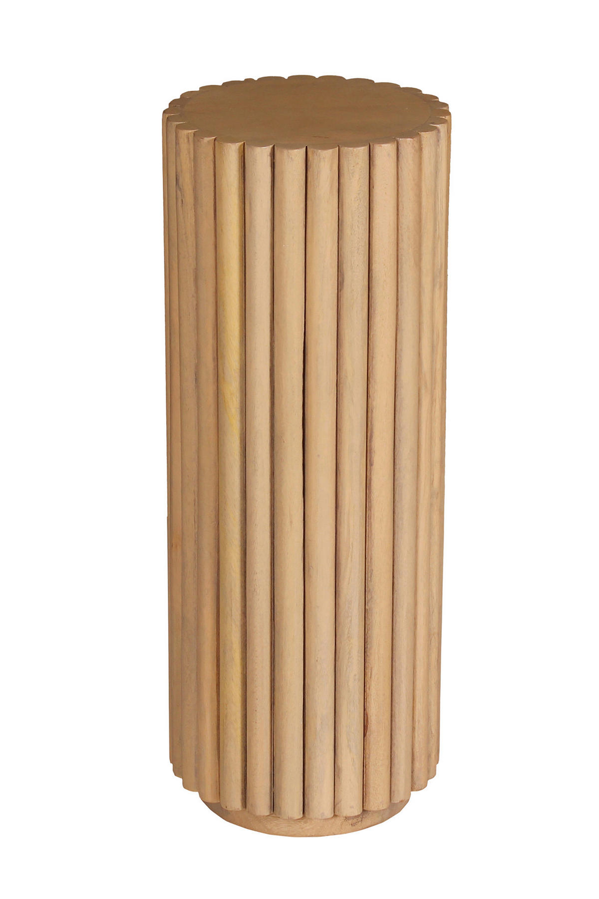 BLUMENSÄULE Holz Mangoholz massiv  - Naturfarben, Design, Holz (25/25/66cm) - MID.YOU