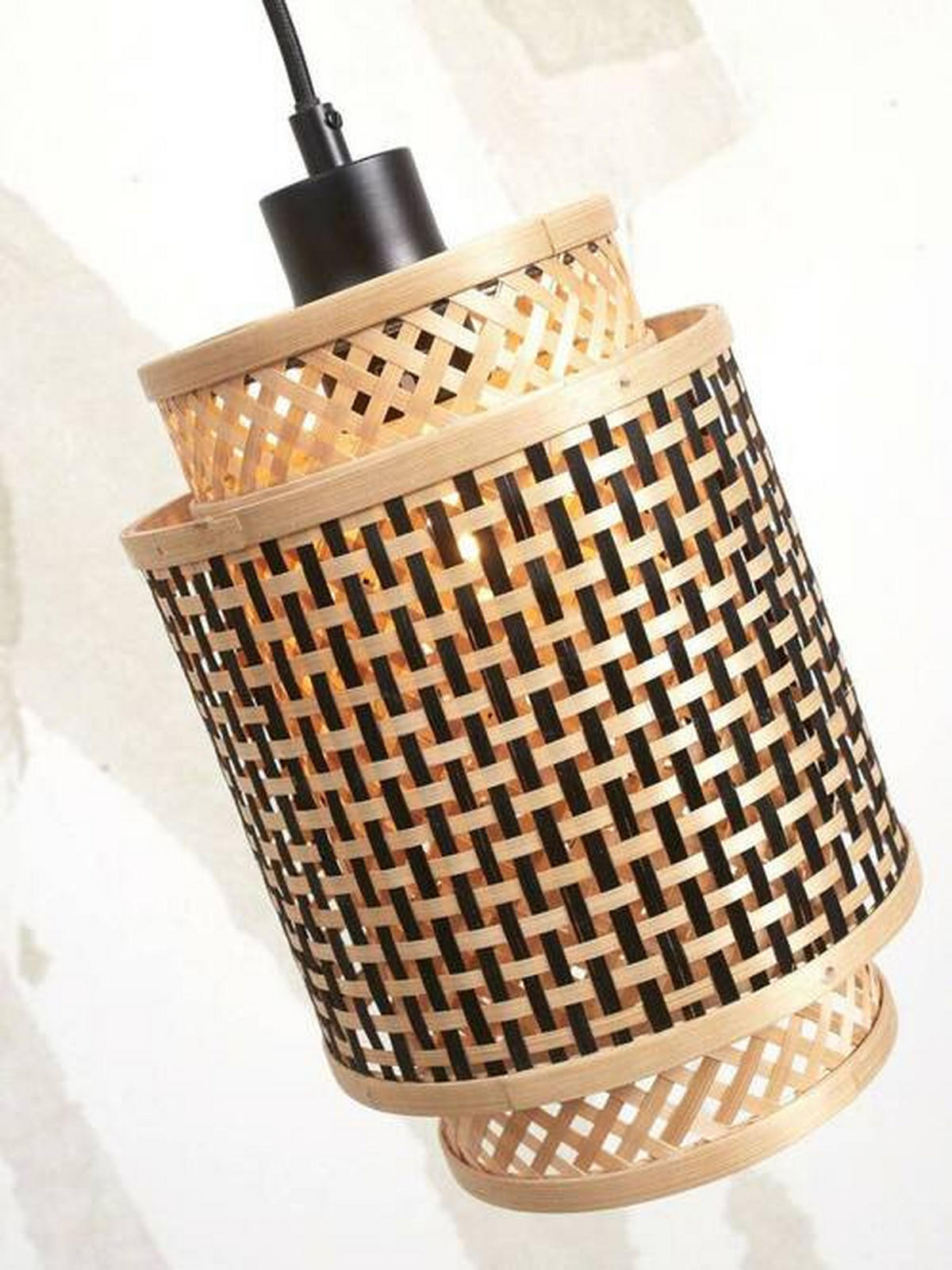 HÄNGLAMPA GOOD&MOJO  18/25 cm  - svart/naturfärgad, Trend, trä (18/25cm) - Good & Mojo