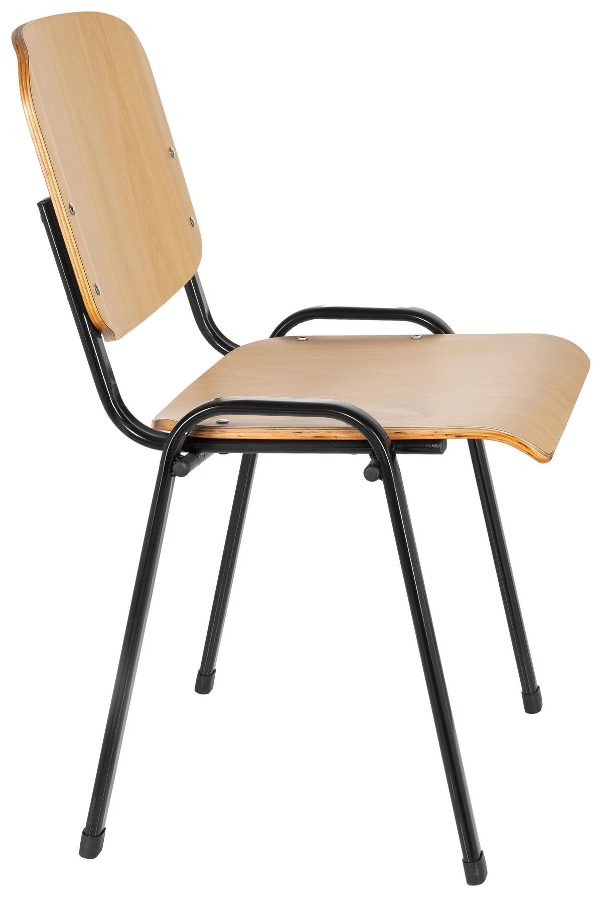 BESUCHERSTUHL  in Schwarz, Buchefarben  - Buchefarben/Schwarz, Basics, Holz/Metall (58/81/48cm) - MID.YOU