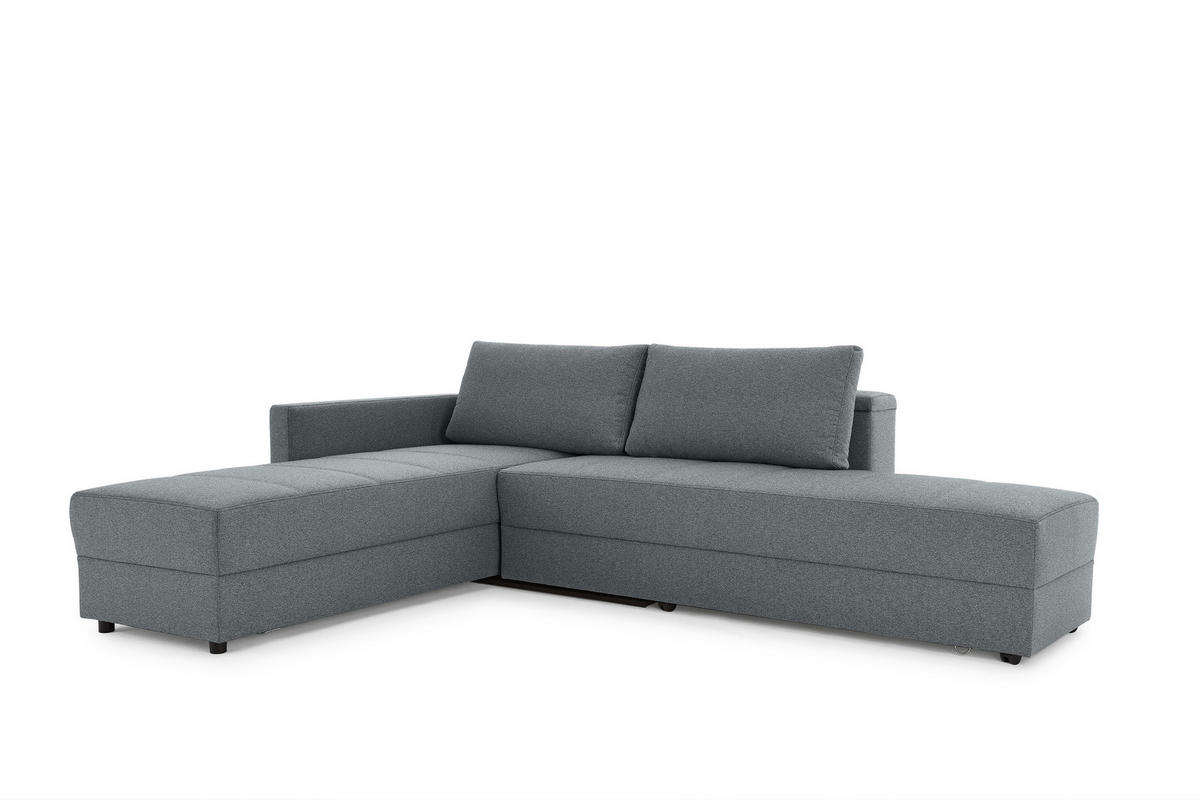 ECKSOFA in Webstoff Dunkelgrau  287/229 cm  - Dunkelgrau/Schwarz, Design, Kunststoff/Textil (287/229cm) - LOOKS by W.Joop
