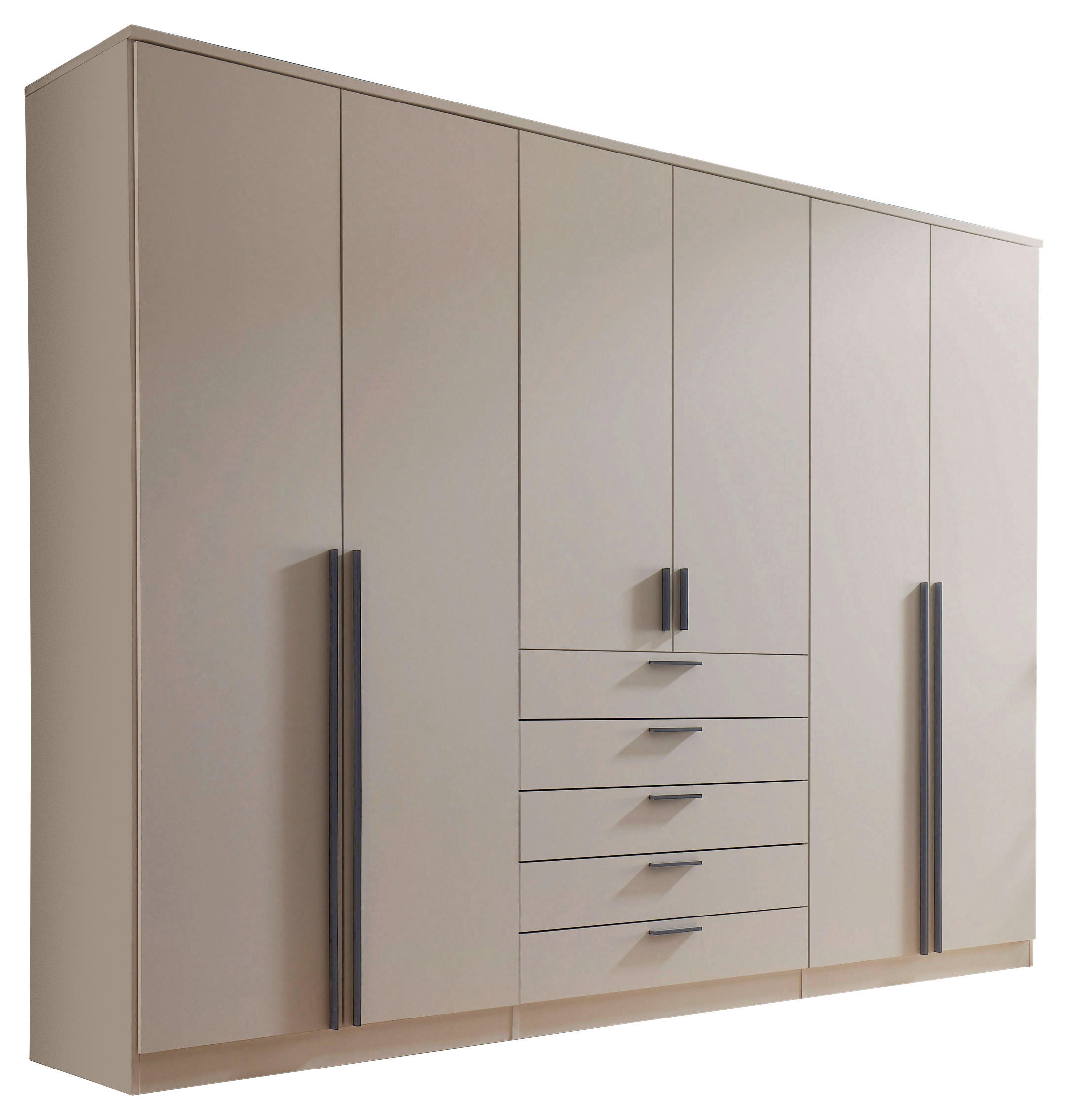 KLEIDERSCHRANK 270/210/52 cm,  in Kaschmir, 6-türig  - Kaschmir/Alufarben, KONVENTIONELL, Holzwerkstoff/Kunststoff (270/210/52cm) - Livetastic