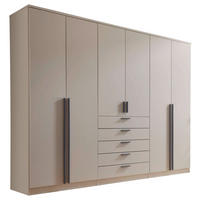 KLEIDERSCHRANK 270/210/52 cm,  in Kaschmir, 6-türig  - Kaschmir/Alufarben, KONVENTIONELL, Holzwerkstoff/Kunststoff (270/210/52cm) - Livetastic