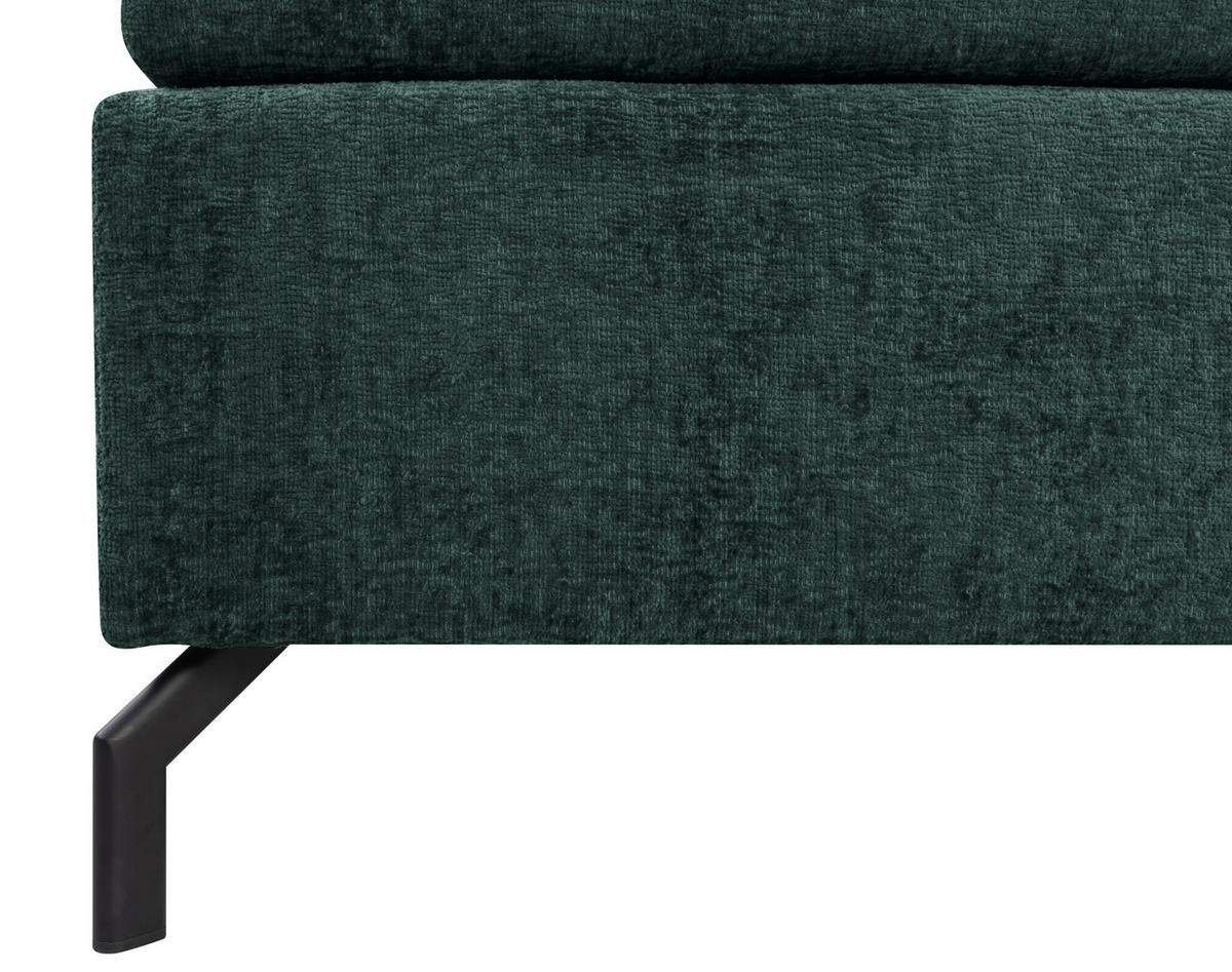 BOXSPRINGBETT 140/200 cm  in Dunkelgrün  - Dunkelgrün/Schwarz, Design, Textil/Metall (140/200cm) - Esposa