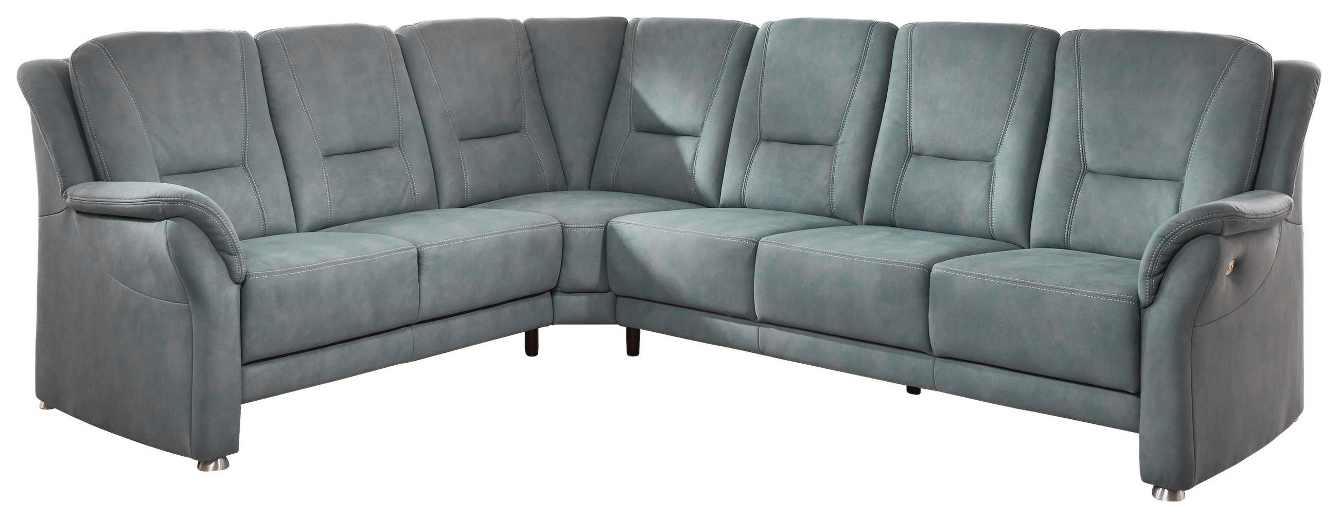 ECKSOFA in Mikrofaser Blaugrau - Beige/Blaugrau, Konventionell, Textil/Metall (223/275cm) - Beldomo Comfort
