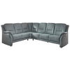 ECKSOFA in Mikrofaser Blaugrau  - Beige/Blaugrau, Konventionell, Textil/Metall (223/275cm) - Beldomo Comfort