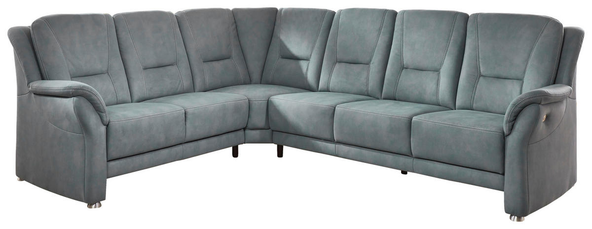 ECKSOFA in Mikrofaser Blaugrau  - Beige/Blaugrau, Konventionell, Textil/Metall (223/275cm) - Beldomo Comfort