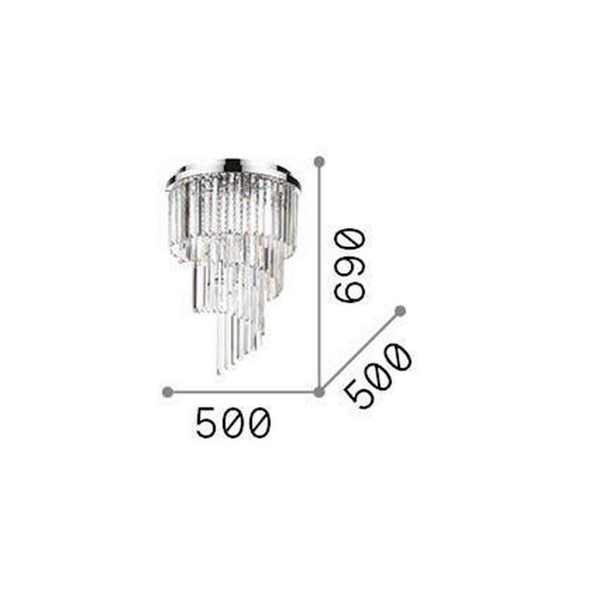 DECKENLEUCHTE Carlton 50/69 cm   - Transparent/Goldfarben, KONVENTIONELL, Glas/Metall (50/69cm) - Ideal Lux