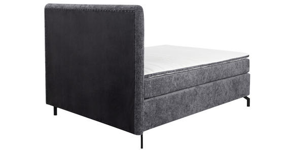 BOXSPRINGBETT 140/200 cm  in Dunkelgrau  - Dunkelgrau/Schwarz, Design, Textil/Metall (140/200cm) - Esposa