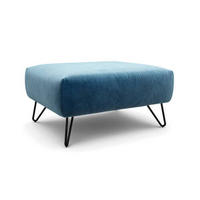HOCKER in Textil Blau  - Blau/Schwarz, Design, Textil/Metall (90/70/46cm) - SENSOO