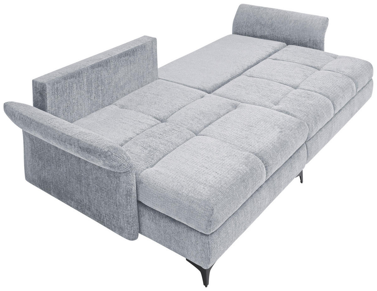 ECKSOFA in Chenille  - Schwarz, Konventionell, Textil/Metall (291/153cm) - Hom`in