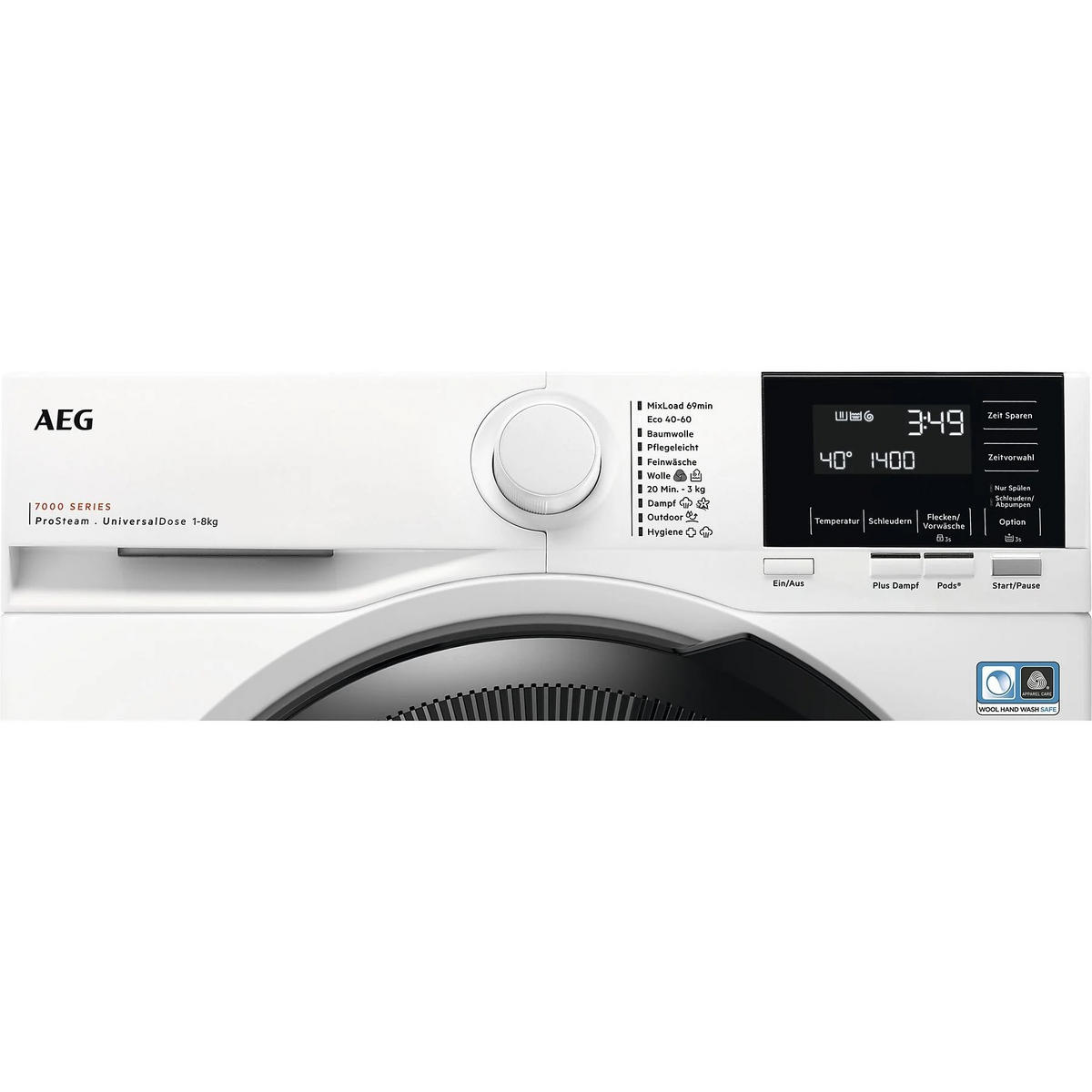 WASCHMASCHINE LR7E60480   - Schwarz/Weiß, Basics, Kunststoff/Metall (59,7/84,7/66cm) - AEG