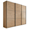 SCHWEBETÜRENSCHRANK  in Eiche Artisan  - Schwarz/Eiche Artisan, Holzwerkstoff/Metall (298/222/68cm) - Moderano