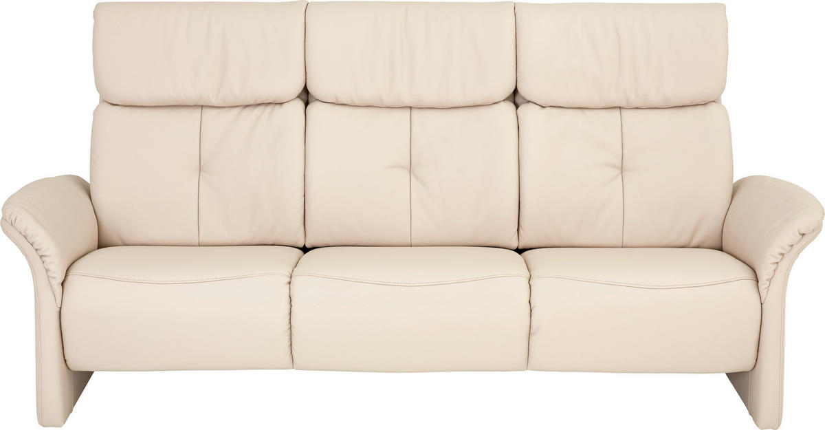 3 ÜLÉSES KANAPÉ bőr krémszínű  - krémszínű/fekete, Konventionell, műanyag/bőr (209/107/91cm) - Himolla Komfortklass