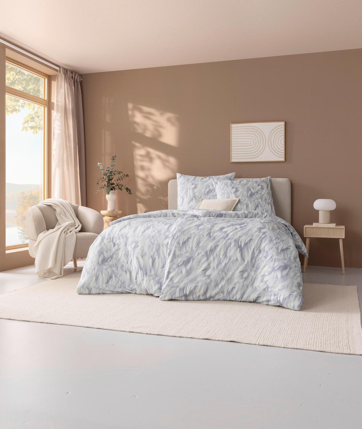 BETTWÄSCHESET 2-teilig Rena Interlock-Jersey 160/210 cm  - Hellblau, Basics, Textil (160/210cm) - Estella
