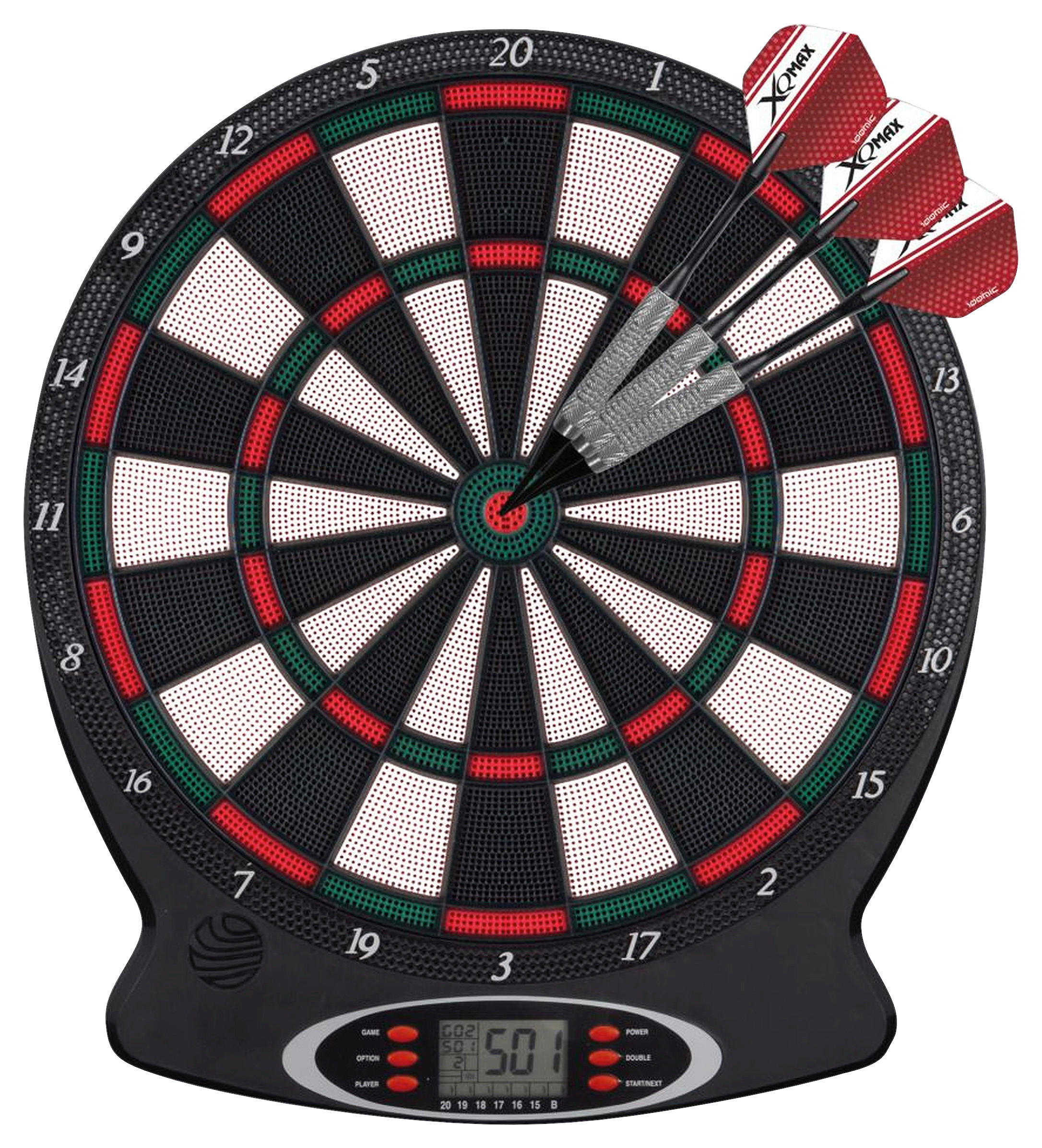 DARTSCHEIBE ELEKTRONISCH - Rot/Schwarz, KONVENTIONELL, Kunststoff (37,8/43/2cm)