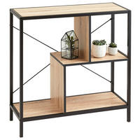 Etajeră, 80/79,5/30 cm, negru, culoare lemn stejar,  - culoare lemn stejar/negru, Lifestyle, metal/material pe bază de lemn (80/79,5/30cm) - MID.YOU