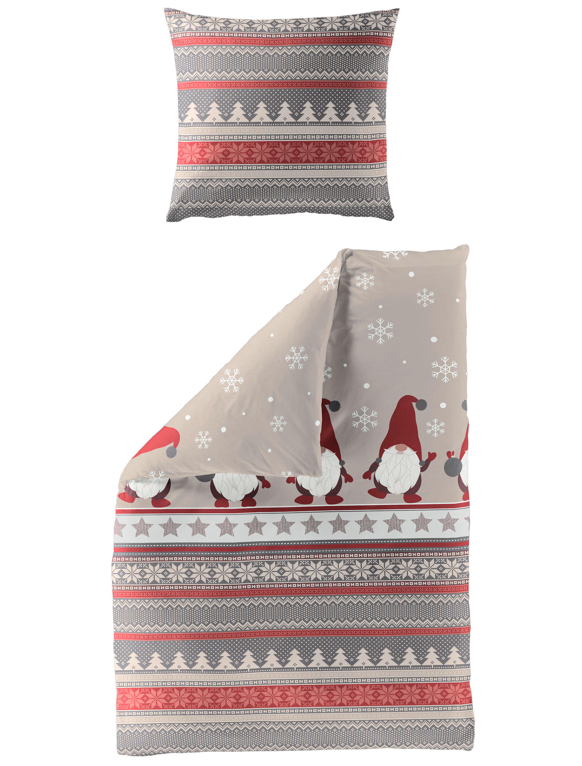 BETTWÄSCHE 2-teilig Biber 135/200 cm  - Rot, Design, Textil (135/200cm) - Bierbaum