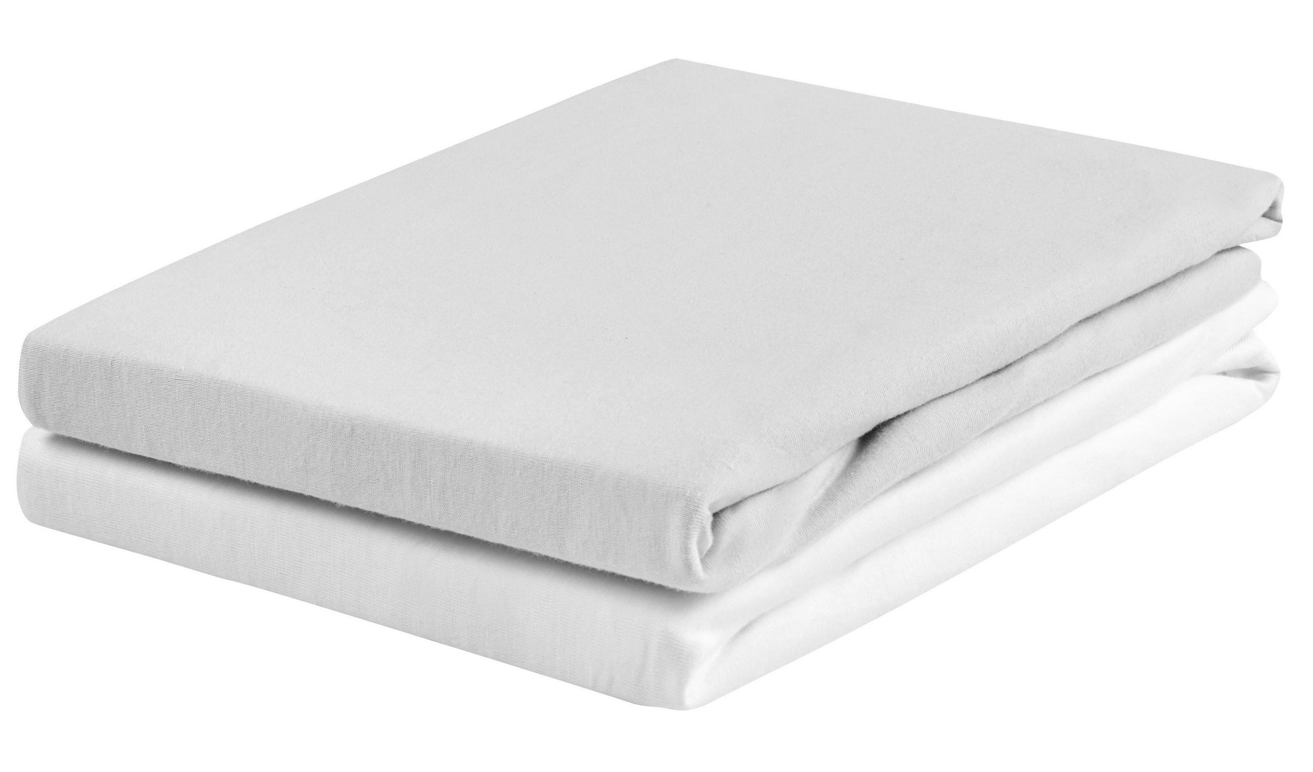 DJEČJA PLAHTA S GUMICOM  60-70/120-140 cm     - bijela/svijetlo siva, Basics, tekstil (60-70/120-140cm) - My Baby Lou