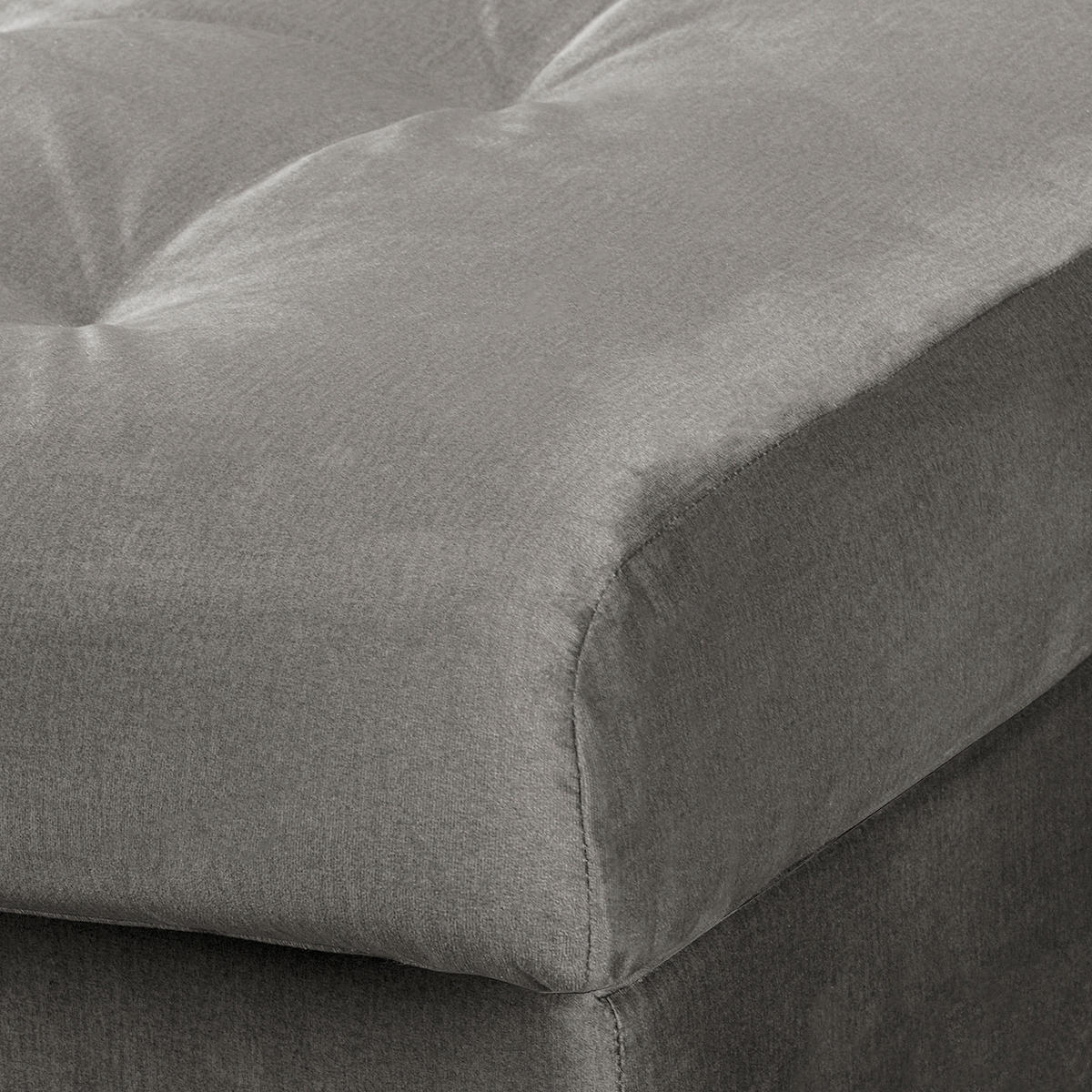 ECKSOFA Naomi in Velours Dunkelgrau Rückenkissen  284/243 cm  - Dunkelgrau/Schwarz, Design, Kunststoff/Textil (284/243cm) - P & B
