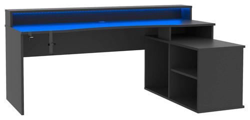 GAMINGTISCH Schwarz  - Schwarz, MODERN, Holzwerkstoff/Kunststoff (200/125,4/91,1cm) - MID.YOU
