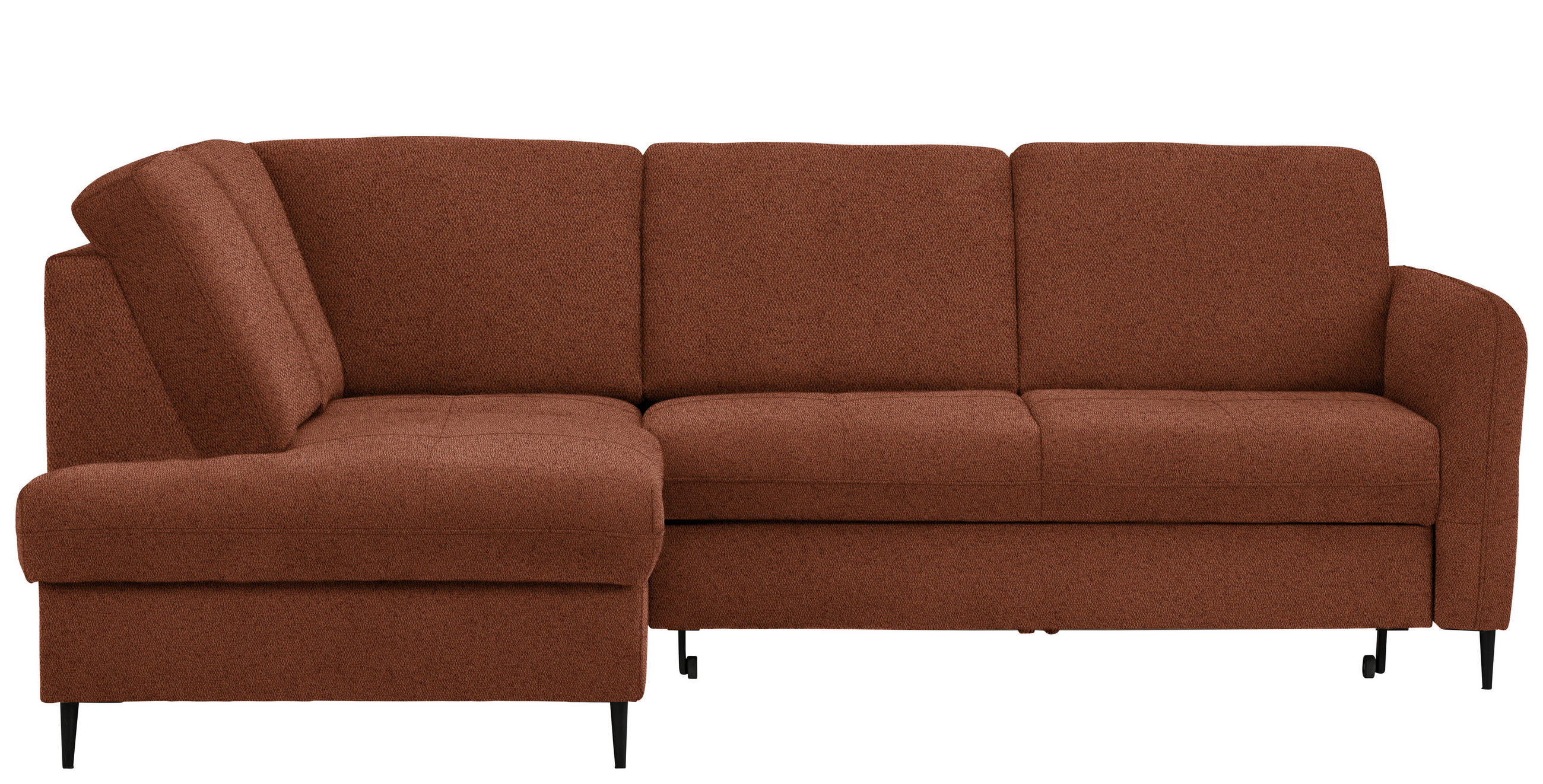 ECKSOFA Rostfarben Chenille  - Rostfarben/Schwarz, MODERN, Holz/Textil (184/241cm) - Carryhome