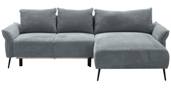 ECKSOFA Grau Chenille - Schwarz/Grau, KONVENTIONELL, Textil/Metall (255/164cm) - Carryhome