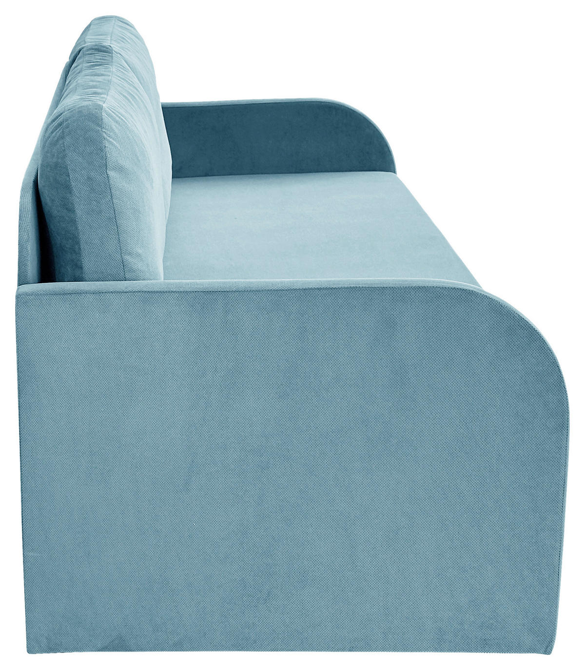 SCHLAFSOFA  mit Liegefunktion Flachgewebe Hellblau  - Schwarz/Hellblau, Design, Kunststoff/Textil (203/77/86cm) - MID.YOU