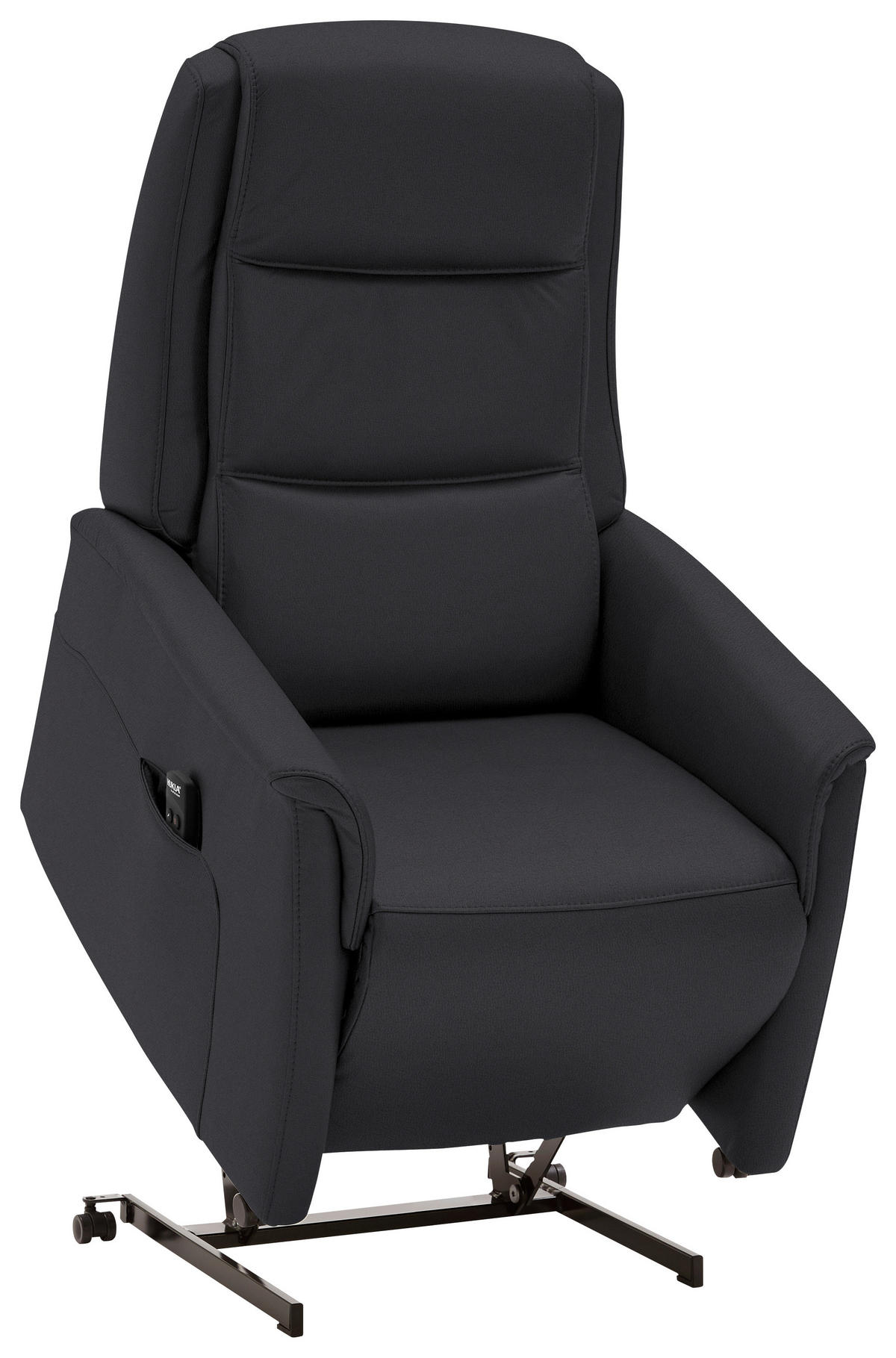 FERNSEHSESSEL Valdera  mit Relaxfunktion, Aufstehhilfe, Rücken echt Echtleder Schwarz  - Schwarz, KONVENTIONELL, Leder/Kunststoff (70/107/88cm) - Livetastic