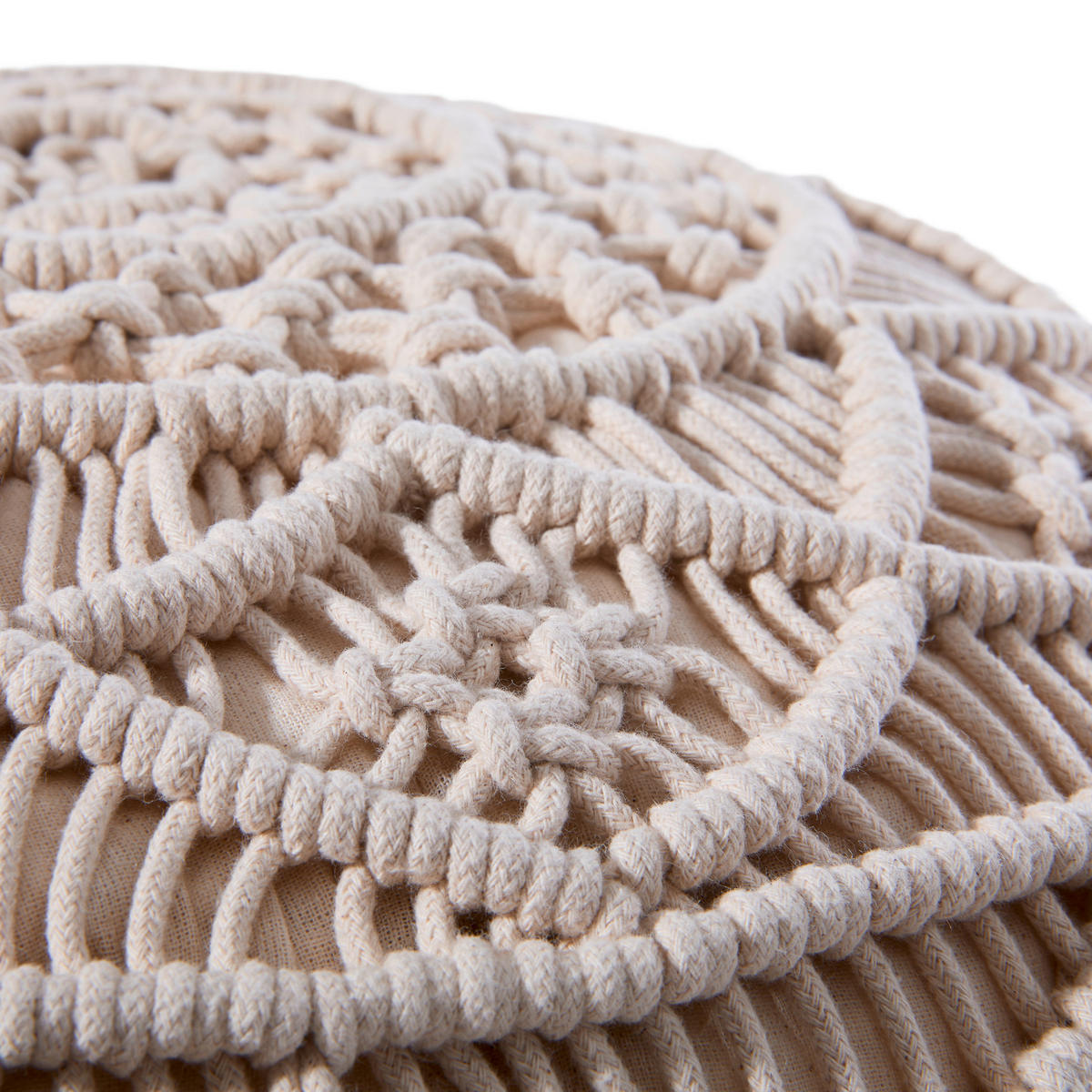 POUF in Beige Textil  - Beige, Trend, Textil (45/45cm) - Linea Natura