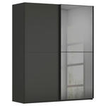 SCHWEBETÜRENSCHRANK  in Graphitfarben  - Graphitfarben, KONVENTIONELL, Glas/Holzwerkstoff (201/223/68cm) - Novel